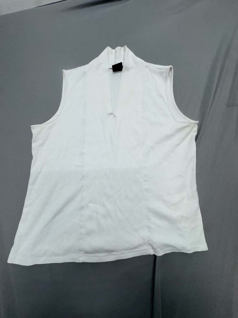 Rafaella Studio Sleeveless Mock Neck Top Size L White